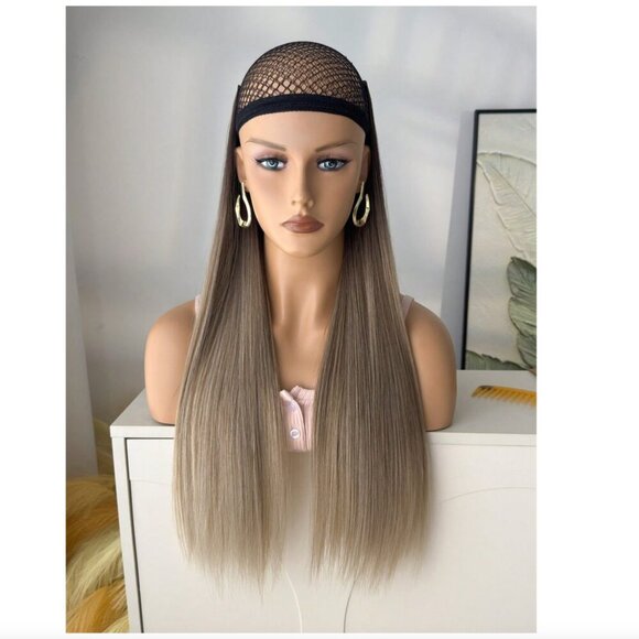 Ombre Brown & Blonde Straight hair Clip in Long Hair Extensions 22 in Set - Picture 8 of 11